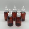 2 oz Amber Plastic Boston Round Bottles with Twist Open/Close Cap, BPA-Free, Perfect for Essential Oils, Aromatherapy, and Beauty Blends – Travel Size (3 pack)