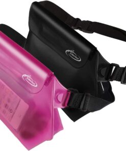 AiRunTech Waterproof Pouch with Waist Strap (2 Pack) | Adjustable Waterproof Dry Fanny Bag for Boating Swimming Kayaking Surfing | Beach Cruise Travel Accessories Essentials Vacation Must haves