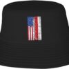 American Half Singapore Flag Friendship Summer Style Essential: Double-Layer Fisherman Hat for Sun Protection and Fashion! Black