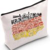 Berlin Germany Lover Makeup Bag Berlin German Map Travel Vacation Holiday Cosmetic Bag BFF Women Gift (BERLIN)