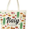 Canvas Tote Bag, Travel Lover Gift Tote Bags for Women – F