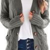 Cardigan Sweater for Women Open Front Button Sweaters with Pockets Long Sleeve Button Down Cardigans Sweaters