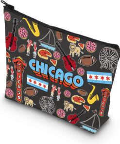 Chicago Souvenir Gift Chicago Welcome Makeup Bag Chicago Travel Zipper Pouch Bag (Chicago bag)