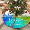 Christmas Tree Skirt 30″x30″ Canada Vancouver Tree Skirt Travel Souvenir Heroes Series Rustic Tree Skirt Cover for Merry Christmas Xmas Holiday Party Decorations Indoor Outdoor
