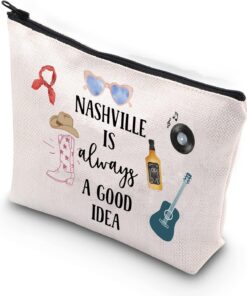 Country Music Themed Bachelorette Party Favor Nashville Is Always A Good Idea Nashville Bridal Party Makeup Bag (Good idea Nashville)