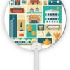 DIYthinker Hong Kong Local Culture Art Deco Fashion Plastic Round Handheld Fan Decorations Craft