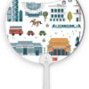 DIYthinker Hong Kong Valuable Visiting Things Plastic Round Handheld Fan Decorations Craft