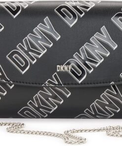 DKNY Women’s Phoenix Wallet on a Chain, Black/White, One Size