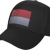 Flag of Singapore Knitting Effect Baseball Cap for Men Women Adjustable Closure Golf Dad Hat