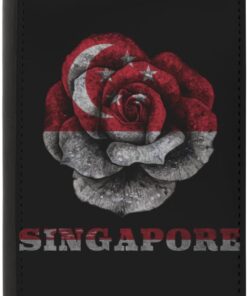 Flowers Singapore Singaporean Flag Passport Holder Cover Wallet Case Novelty PU Leather with Card Slot Travel Accessories Protector for Women Men