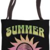 Funny Retro Groovy Sun Vacation Teacher Summer Vibes Tote Bag