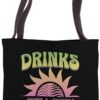 Funny Summer Groovy Beach Vacation Drinks Well With Others Tote Bag