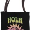 Funny Summer Groovy Sun Beach Vacation Hola Beaches Tote Bag