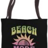 Funny Summer Retro Groovy Sun Vacation Beach Mode On Tote Bag