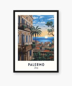 Generic Posters: Palermo Travel Print, Palermo – Italy Travel, Printable City Poster, Digital, Birthday Present, 11 x 17 Inches, 16 x 24 Inches. 24 x 36 Inches, white