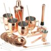 [Gift Set] PG Ultimate Moscow Mule SS Copper Plated Set 25PC | 3pc Cocktail Shaker, 4X Mugs, 4X Straws, 4X Cocktail Picks, Straw Cleaner, 4X Coaster, Strainer, Tongs, Muddler, Jigger, Stirrer