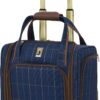 London Fog Liverpool Navy Windowpane 15″ Under The Seat Bag, Bronze