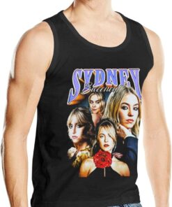 Mens Tank Top Shirt Sydney Actor Sweeney Sleeveless Crewneck T-Shirts Summer Cotton Muscle Fitness Tops Tee