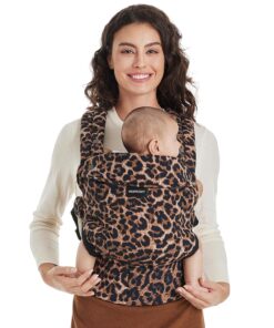 Momcozy Baby Carrier – Ergonomic, Cozy and Lightweight Carrier for 7-44lbs, Effortless to Put On, Ideal for Hands-Free Parenting, Enhanced Lumbar Support, Purehug for Infant to Toddler, Leopard