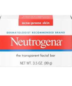 Neutrogena Facial Cleansing Bar Treatment for Acne-Prone Skin, Non-Medicated & Glycerin-Rich Formula Gently Cleanses without Over-Drying, No Detergents or Dyes, Non-Comedogenic, 3.5 oz