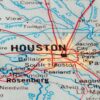 Notebook: Houston Texas Retro Vintage Map Journal / Diary with Blank Lined Pages for Writing Notes | Gift for Men, Women, Teens, Girls, Boys