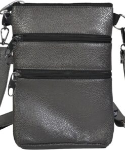 Nupouch Anti-theft 3 Zipper Crossbody Detachable Strap Credit Card Holder