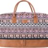 Oflamn Weekender Overnight Bag for Women Bohemian Style with Shoe Compartment, Travel Duffle Bag Set