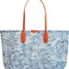 RIFLE PAPER CO. Mesh Tote & Sunscreen Bag | for Beach, Gym, Travel and More, Shoulder Bag for Women, Adjustable Snap Tab Closure, Detachable Zipper Pouch, Pomegranate