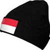 Rich&Rabbit Singapore Flag Print Unisex Acrylic Knitted Hat Winter Beanie for Men Women Knit Cuffed Plain Ski Hat