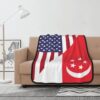 Rqwaaed America Singapore Friendship Flag Double-Sided Blanket Experience Ultimate Comfort 40x50in