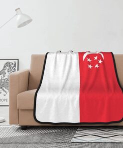 Rqwaaed Singapore Flag Double-Sided Blanket Experience Ultimate Comfort 40x50in