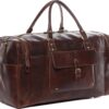 SID & VAIN travel bag holdall YALE Large duffel bag real leather weekender duffle carry on leather bag Male brown