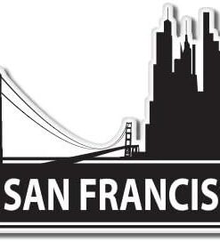 San Francisco Visit Travel Suitcase Vinyl Sticker – Car Phone Helmet – Select Size