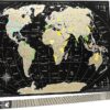 Scratch Off map 16×24 Black Gold Detailed USA States Deluxe Tracker Pin World Map MyMap Travel map Wall Poster Push pin map Includes Pins Tube Poster Map to Scratch Wall Décor Birthday Gift IDea…
