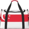 Singapore Flag Large Capacity Crossbody Travel Bag with Nylon Zippers, Shoulder Strap, and Multiple Pockets