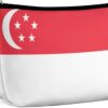 Singapore Flag Makeup Bag for Purse Travel Cosmetic Organizer for Women Girls