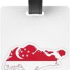 Singapore Flag Map Print Luggage Tag, Luggage Tags for Suitcases,Bag Tag, Suitcase Tags, Travel Bag Tags for Luggage