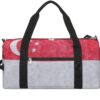 Singapore Flag Textured Gym Duffel Bag for Men Women with Wet Pocket and Shoe Compartment