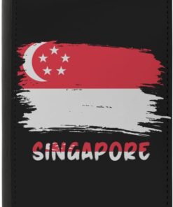 Singapore Singaporean Flag Passport Holder Cover Wallet Case Novelty PU Leather with Card Slot Travel Accessories Protector for Women Men