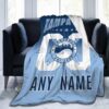 Tampa Bay Blanket Gifts for Men Women, Custom Tampa Bay Throw Blanket Add Name Number Lightweight Warm Flannel Travel Blanket for Decor Sofa Bedroom