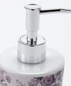 The Lakeside Collection Birmingham Floral Soap/Lotion Pump – Decorative Soap Dispenser with Vibrant Floral Pattern