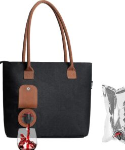 Tirrinia Wine Tote Bag with Hidden Dispenser, Insulated Large Wine Carrying Carrier Set with Wine Bladder, Perfect Wine Gift for Byob, Movie Theater, Concert, Sport Events, Pool & Beach, Black