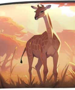 Travel Cosmetic Bag â€“ Reusable Dopp Kit with African savannah giraffe calf Full-Sided Print for Toiletry, Makeup, Accessories, and More