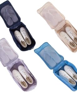 Travel Shoe Bags, Foldable Waterproof Shoe Puches Organizer-Double Layer (Multi-colored4)