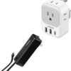 US to UK Plug Adapter, TESSAN Type G Travel Converter with 3 USB Charger(1 USB C Port), 4 Outlets Power Adaptor, in 1 Power Bank 20W Fast Charging