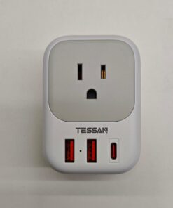 US to UK Plug Adapter, TESSAN UK Adapters for Travel 20W, Foldable Plug with 4 Outlets 3 USB (PD 20W 1 USB C), Type G Power Adaptor for USA to Ireland Scotland England London Hongkong Dubai Irish