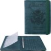 WALNEW Passport Holder for Travel, RFID Passport Cover Wallet for Women Men, PU Leather Passport Book Case with Pen Holder and Clear Photo Slot, Dark Green