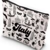 WCGXKO Italian Gift Italy Travel Gift Italy City Italy Trip Italy Trip Zipper Pouch Makeup Bag (ITALY B)