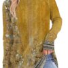 Womens Long Sleeve Shirt Crew Neck Thumb Hole Shirts Casual Basic Tunic Stripe Fall Vintage Fashion Curved Hem Tops