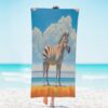 Zebra Savannah Sky Beach Towel, Large Microfiber Quick Dry Lightweight Pool Bath Towels Sand Free Beach Blanket for Summer Cruise Yoga Camping Travel Vacation Essentials 31 x 61 in